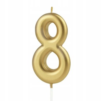 Świeczka na tort urodzinowa cyfra 8 złota 10 cm - PartyPal