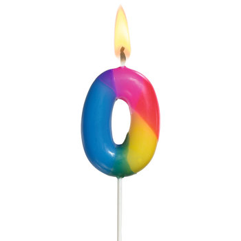 Świeczka na tort urodziny cyfra 0 4,5cm SUSY-CARD - cyfra 0 - Pelikan