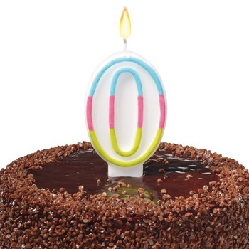 Świeczka na tort urodziny cyfra 0 7,5cm SUSY-CARD - cyfra 0 - Pelikan