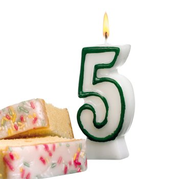 Świeczka na tort urodziny cyfra 5 7,7cm SUSY-CARD - cyfra 5 - Pelikan