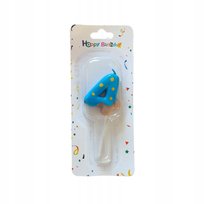 Świeczka Niebieska 4 Numer Cyfra Elegancka Urodziny Dziecka Świeczki Donut