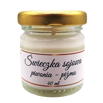 Świeczka Sojowa Piwonia-Piżmo 40 ml – Ręcznie Robiona w Szklanym Słoiczku - inna (Inny)