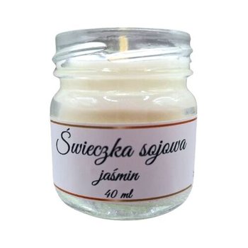 Świeczka Sojowa Ręcznie Robiona Jaśmin 40 ml. Świeczka w Białym Słoiczku - Inny producent