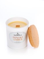 Świeczka sojowo - kokosowa Hinoki Amber Biała 36h PAVONCELLA