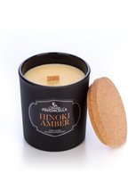 Świeczka sojowo - kokosowa Hinoki Amber Czarna 36h PAVONCELLA