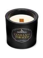 Świeczka sojowo - kokosowa Vanilla and Tobacco Czarna 46h PAVONCELLA