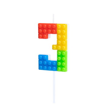 ŚWIECZKA URODZINOWA KLOCKI LEGO CYFRA 3 - Inna marka