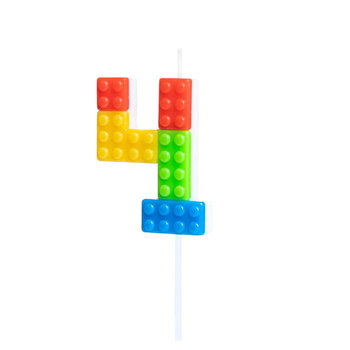 ŚWIECZKA URODZINOWA KLOCKI LEGO CYFRA 4 - Inna marka