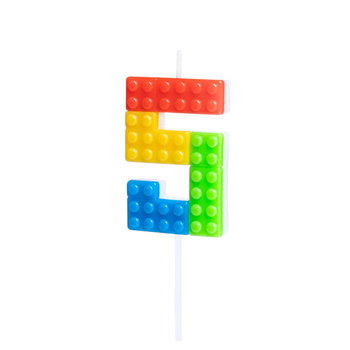 ŚWIECZKA URODZINOWA KLOCKI LEGO CYFRA 5 - Inna marka