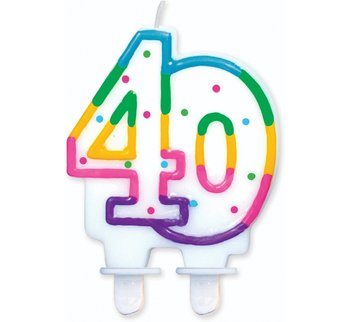 Świeczka urodzinowa, liczba 40, kropki - GoDan