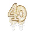 Świeczka urodzinowa, liczba 40, złoty kontur - GoDan