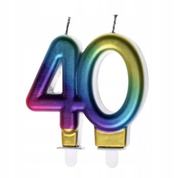 Świeczka urodzinowa metalizowana kolor Cyfra 40 - MK Trade