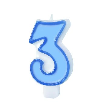 Świeczka urodzinowa niebieska cyfra 3 - Inna marka