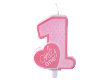 Świeczka urodzinowa, Only One, różowa, 8 cm - PartyDeco