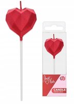 ŚWIECZKA URODZINY DEKORACJA TORT SERCE CZERWONY WALENTYNKI SERDUSZKO