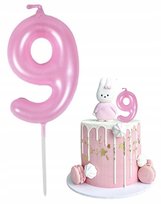 Świeczki na tort cyfra 9 różowy perła świeczka urodzinowa dekoracje na tort