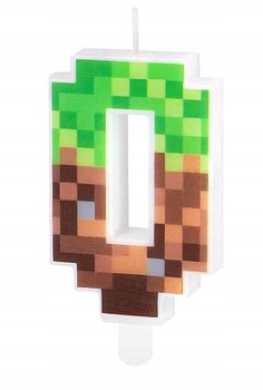 ŚWIECZKI NA TORT MINECRAFT PIKSELE ŚWIECZKA CYFRA 0 ZERO URODZINY ozdoba - Inna marka