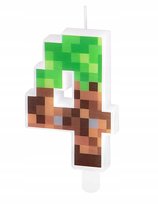 ŚWIECZKI NA TORT MINECRAFT ŚWIECZKA PIKSELE CYFRA 4 CZTERY URODZINY ozdoby