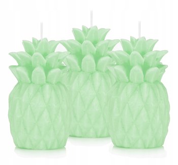 Świeczki ozdobne zestaw świec ananas 3 szt zielone - DROBO