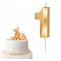 Świeczki ozdoby na tort świeczka złota cyfra 1 dekoracje urodzinowe