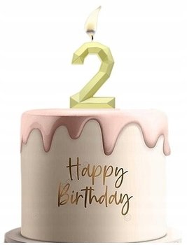 ŚWIECZKI ozdoby na tort URODZINY dekoracje urodzinowe ŚWIECZKA cyfra 2 - Inna marka