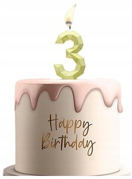 ŚWIECZKI ozdoby na tort URODZINY dekoracje urodzinowe ŚWIECZKA ZŁOTA - Inna marka