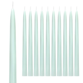 Świeczki Świece Stożkowe miętowe jasnozielone proste długie 24cm 10szt - ABC