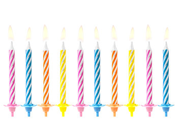 Świeczki urodzinowe, 10 sztuk - PartyDeco
