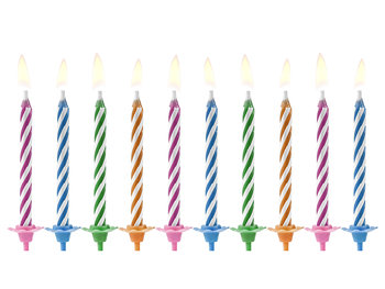 Świeczki urodzinowe, Magiczne, 10 sztuk - PartyDeco