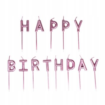 Świeczki Urodzinowe Na Tort Happy Birthday Różowe Urodziny Dekoracja - Inna marka