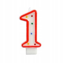 ŚWIECZKI URODZINOWE OBWÓDKA TORT ŚWIECZKA CYFRA 1