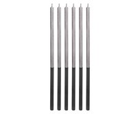 Świeczki urodzinowe Platinum, srebrne, 14.5 cm, 6 sztuk