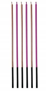 ŚWIECZKI URODZINOWE TORT DŁUGIE ZŁOTY RÓŻOWY 6x - GoDan