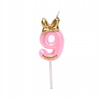 ŚWIECZKI URODZINOWE TORT ŚWIECZKA RÓŻOWY CYFRA 9 - Amigo