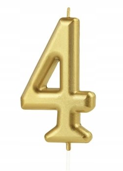 ŚWIECZKI URODZINOWE TORT ŚWIECZKA ZŁOTY CYFRA 4 - Inna marka