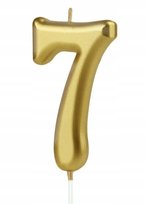 ŚWIECZKI URODZINOWE TORT ŚWIECZKA ZŁOTY CYFRA 7