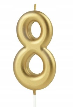 ŚWIECZKI URODZINOWE TORT ŚWIECZKA ZŁOTY CYFRA 8 - Inna marka