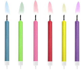 Świeczki urodzinowe z kolorowymi płomieniami 6 sztuk - Inna marka