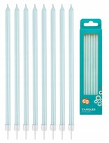 ŚWIECZKI URODZINY DŁUGIE DEKORACJA NIEBIESKI 8x