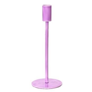 Świecznik aluminiowy różowy liliowy wysoki prosty dekoracyjny 23cm - ABC