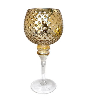 Świecznik dekoracyjny Donna złoty kielich 30cm - Mondex