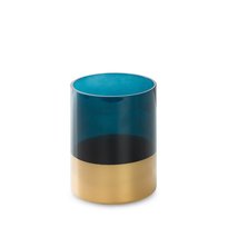 Świecznik Dekoracyjny Lili 12X15 Turkusowy + Złoty