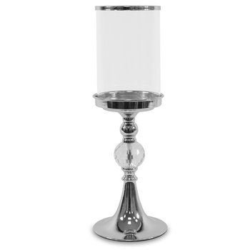 Świecznik DUWEN Pauine, srebrny, 35x12,5 cm - Duwen