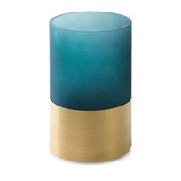 Świecznik Ze Szkła Artystycznego 15X25 Grnatowy + Złoty