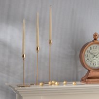 Świeczniki DEKORIA Gold Shine, 30x10x33 cm, zestaw 3 szt.