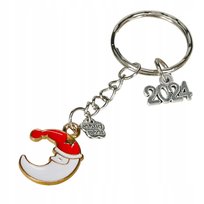 Święty Mikołaj breloczekk do kluczy księżyc świąteczny pierwsza gwiazdka