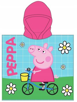 ŚWINKA PEPPA na rowerze ponczo poncho ręcznik szybkoschnący 55x110 - Świnka Peppa