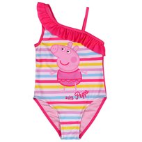 Świnka Peppa Różowy strój kąpielowy w paski, dziewczęcy strój kąpielowy 2-3 lata 92-98 cm
