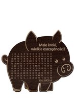 Świnka Skarbonka MAŁE KROKI WIELKIE OSZCZĘDNOŚCI kolor WENGE