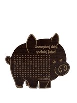 Świnka Skarbonka OSZCZĘDZAJ DZIŚ SPEŁNIAJ JUTRO kolor WENGE